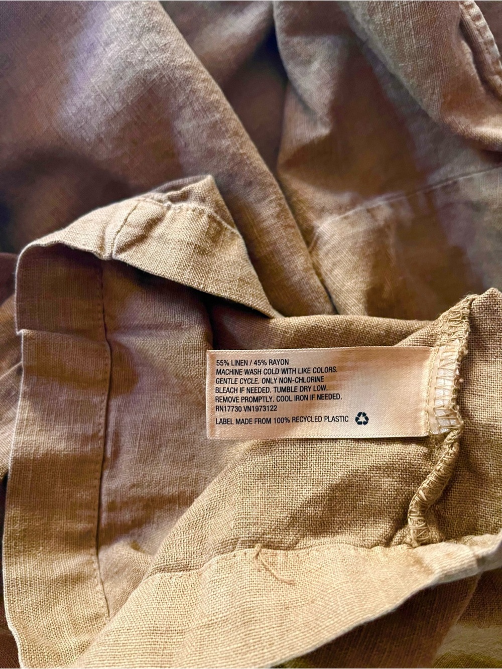 Tan Utility Linen Jumpsuit Excellent Condition Size XS Garden Farm Cottage - Picture 8 of 8